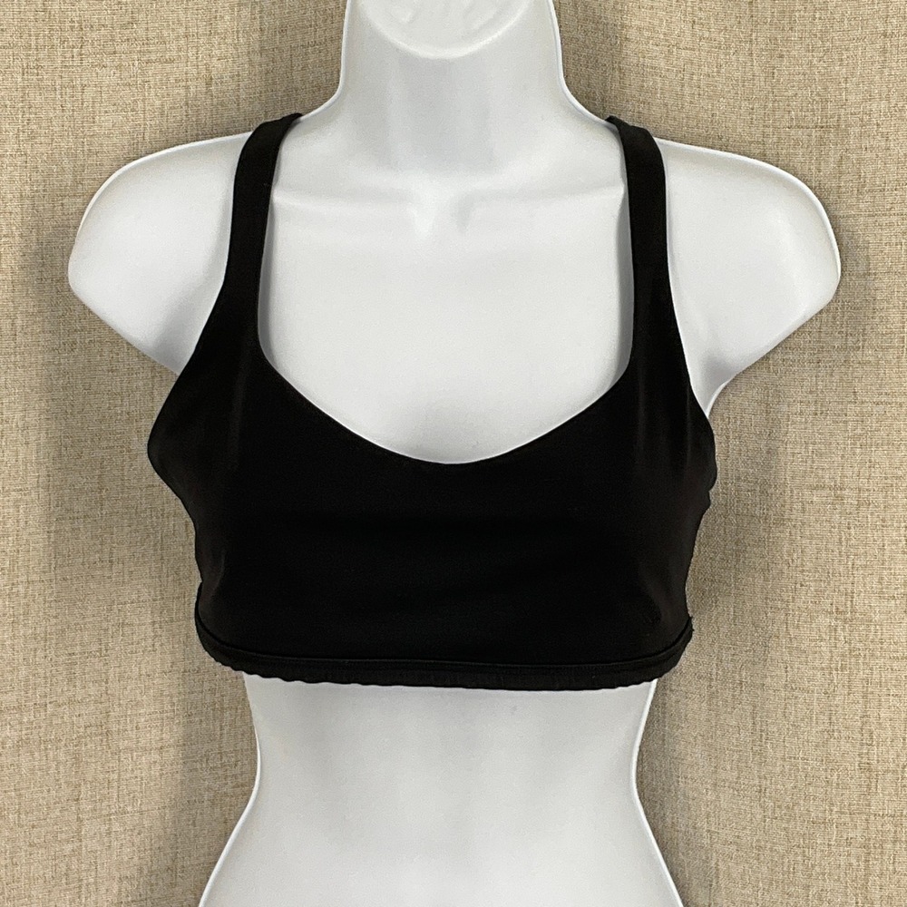 Lululemon Free To Be Wild Sports Bra Womens 10 Black Luxtreme Strappy Yoga Gym